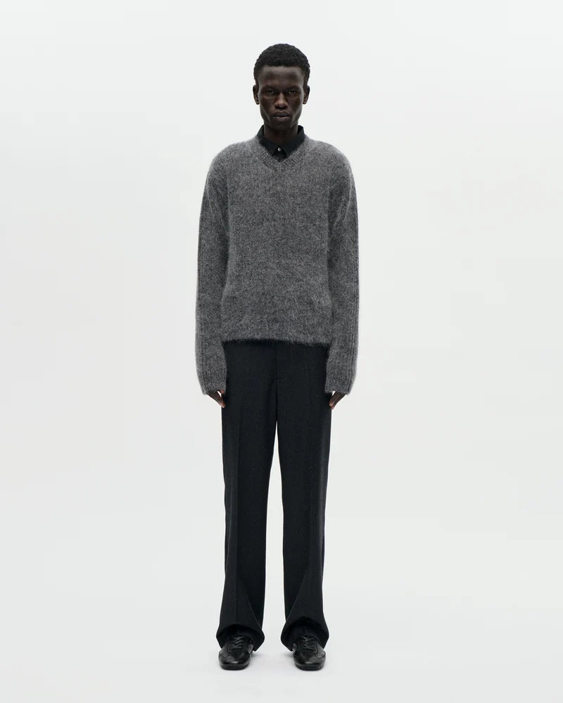 V Neck Kid Mohair, 008 Charcoal