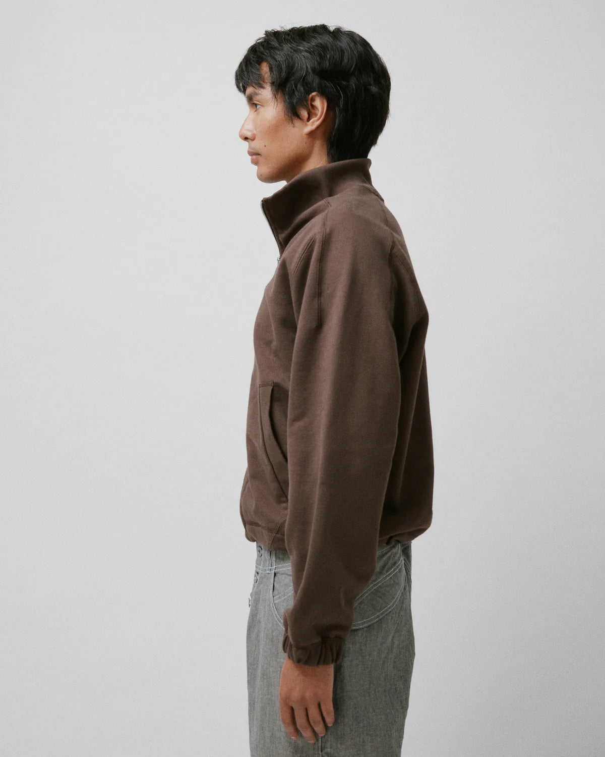 Knot Zip Sweater Brown