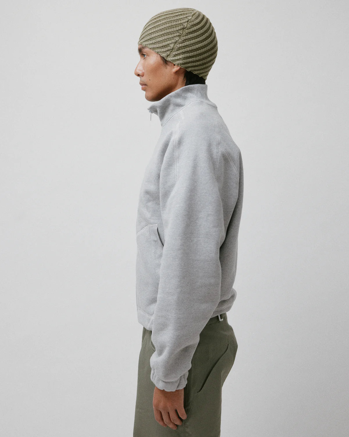 Knot Zip Sweater Heather Grey