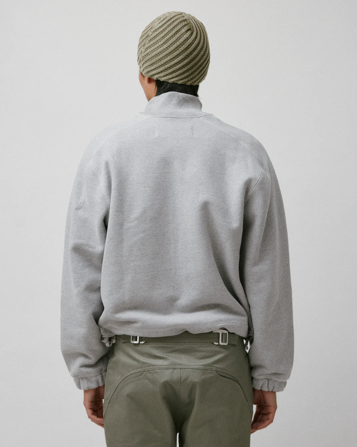 Knot Zip Sweater Heather Grey