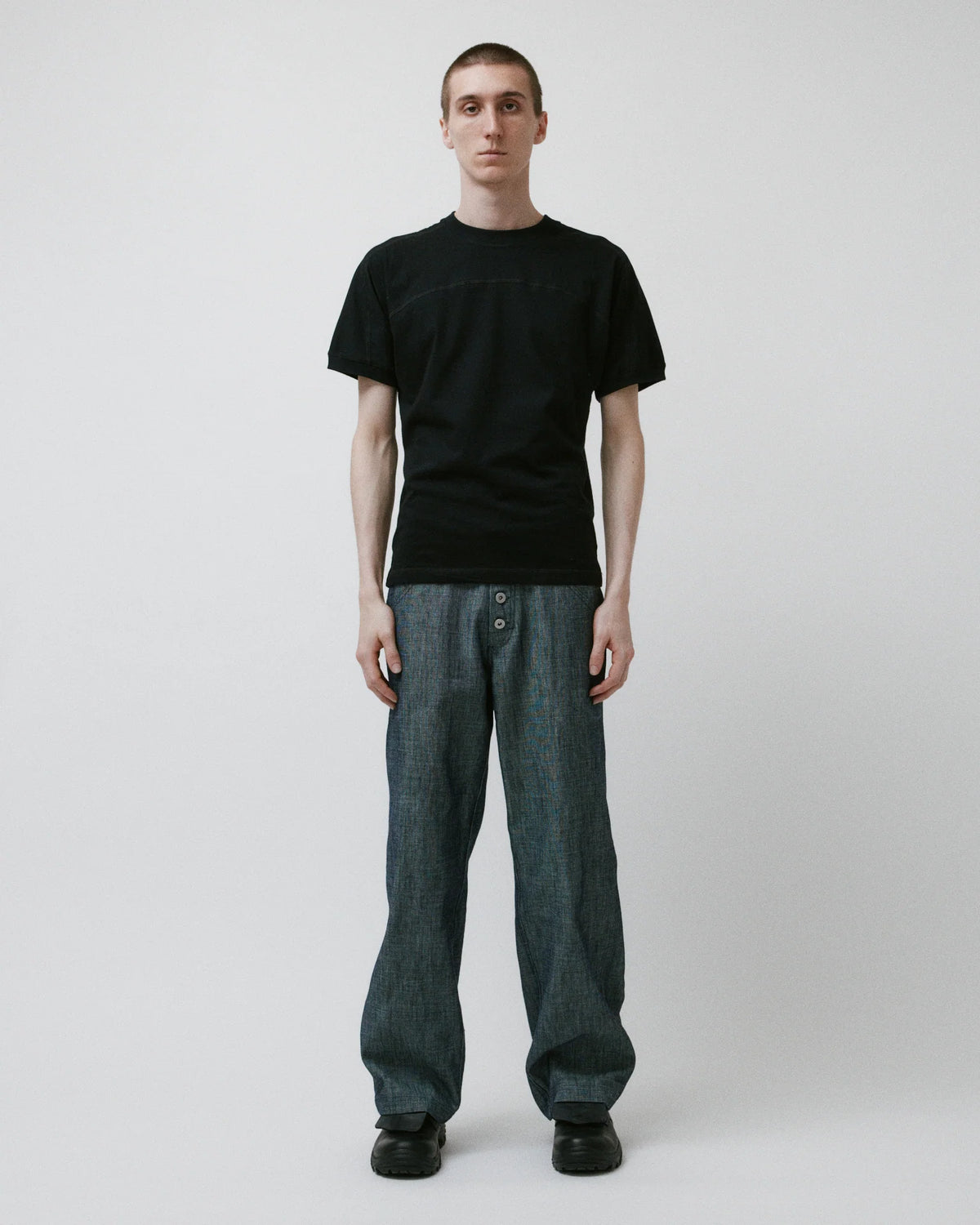 Stripe Ringer Tee Black