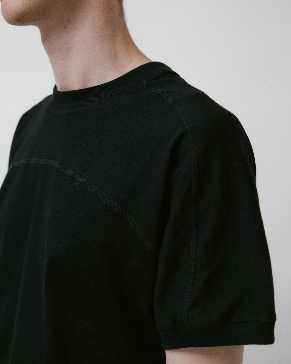 Stripe Ringer Tee Black