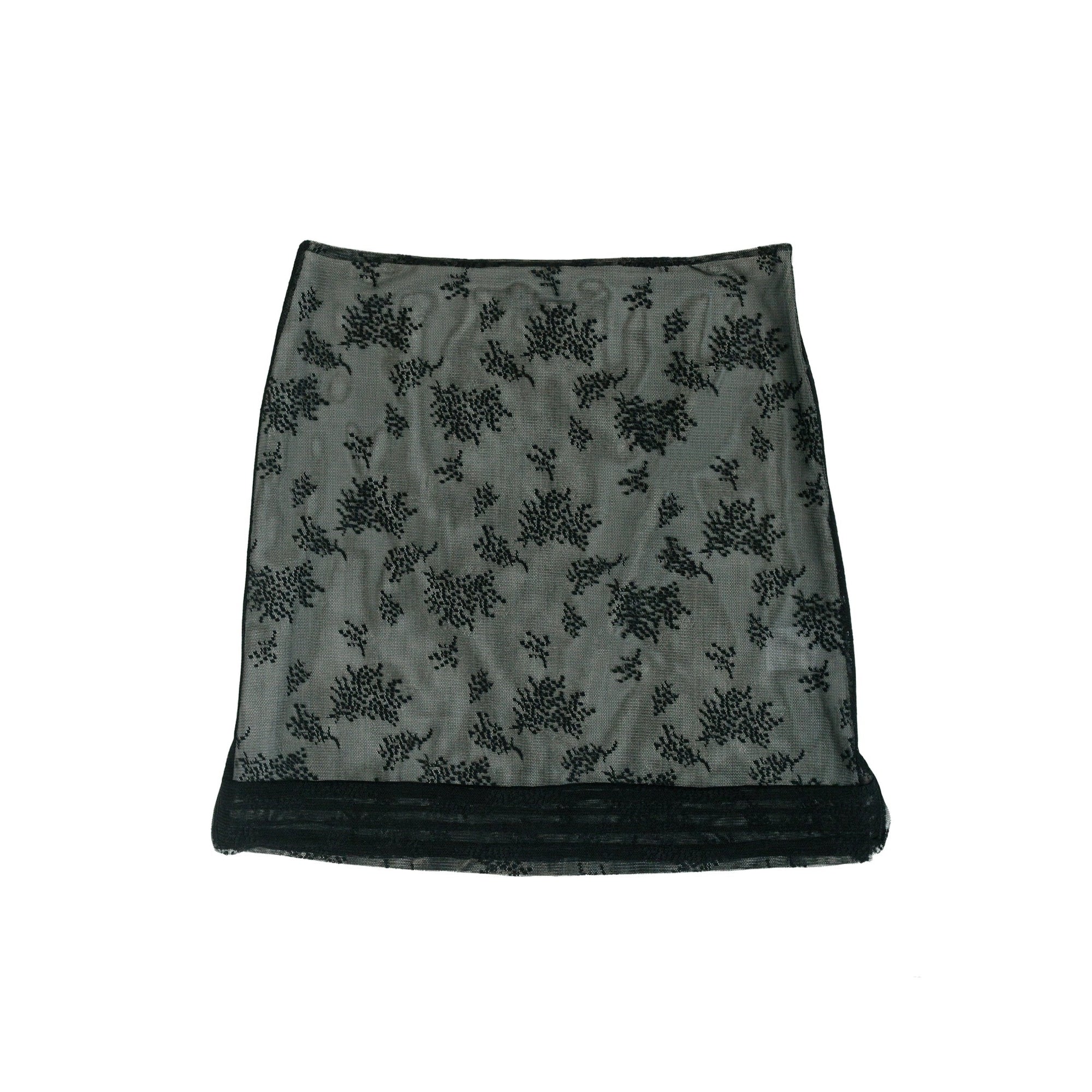 Wanze Slip Skirt Jacquard Tulle Black