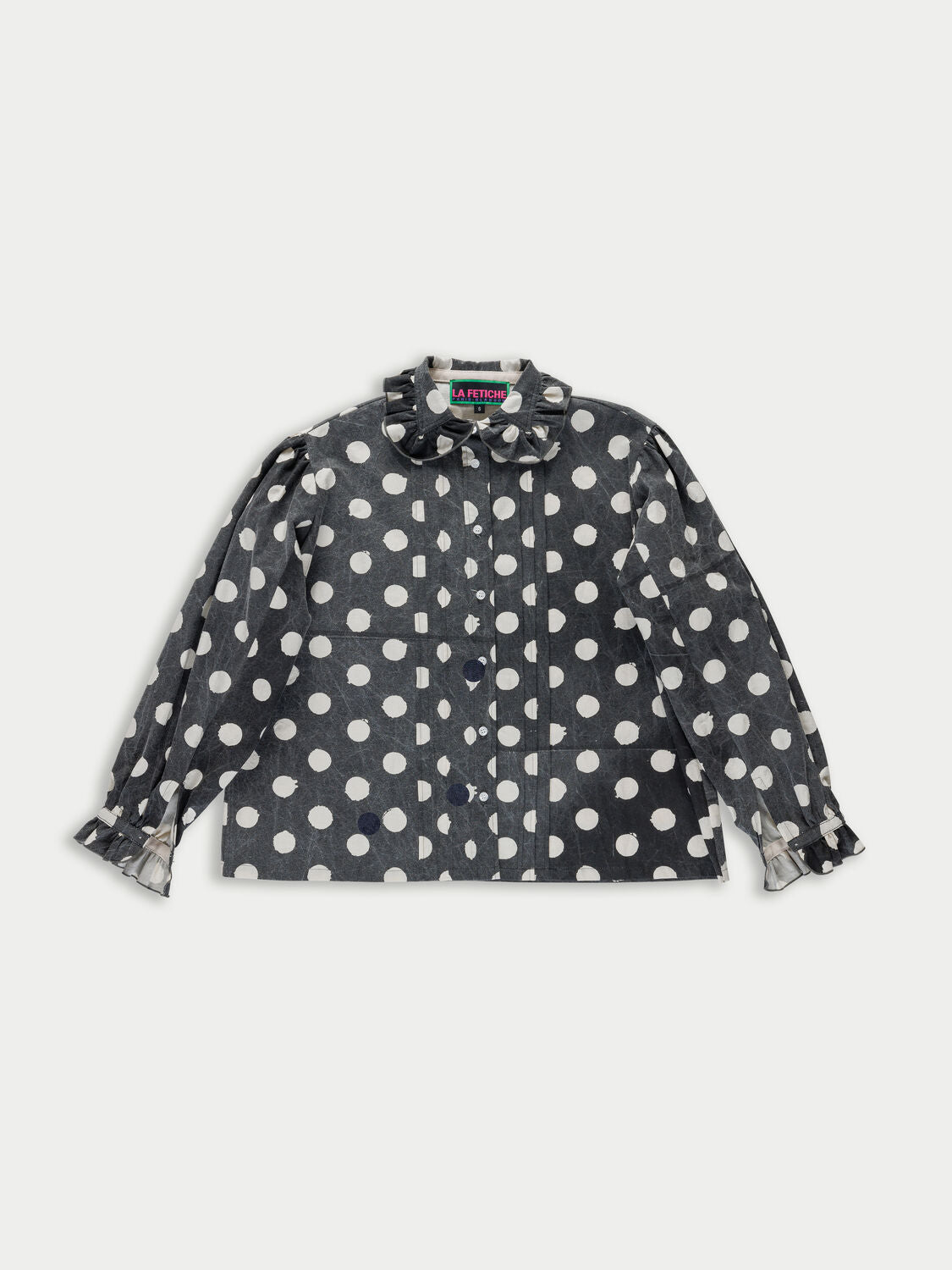 LA FETICHE Jane Cotton Blouse Washed Black