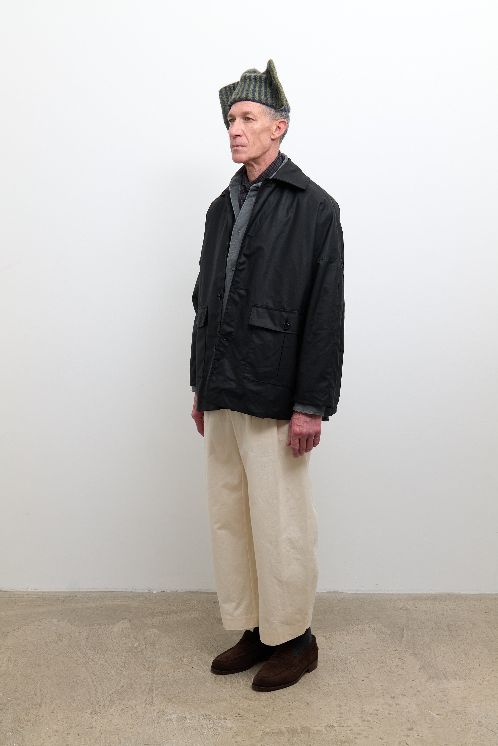 British Waxed Cotton Amis Mac Black