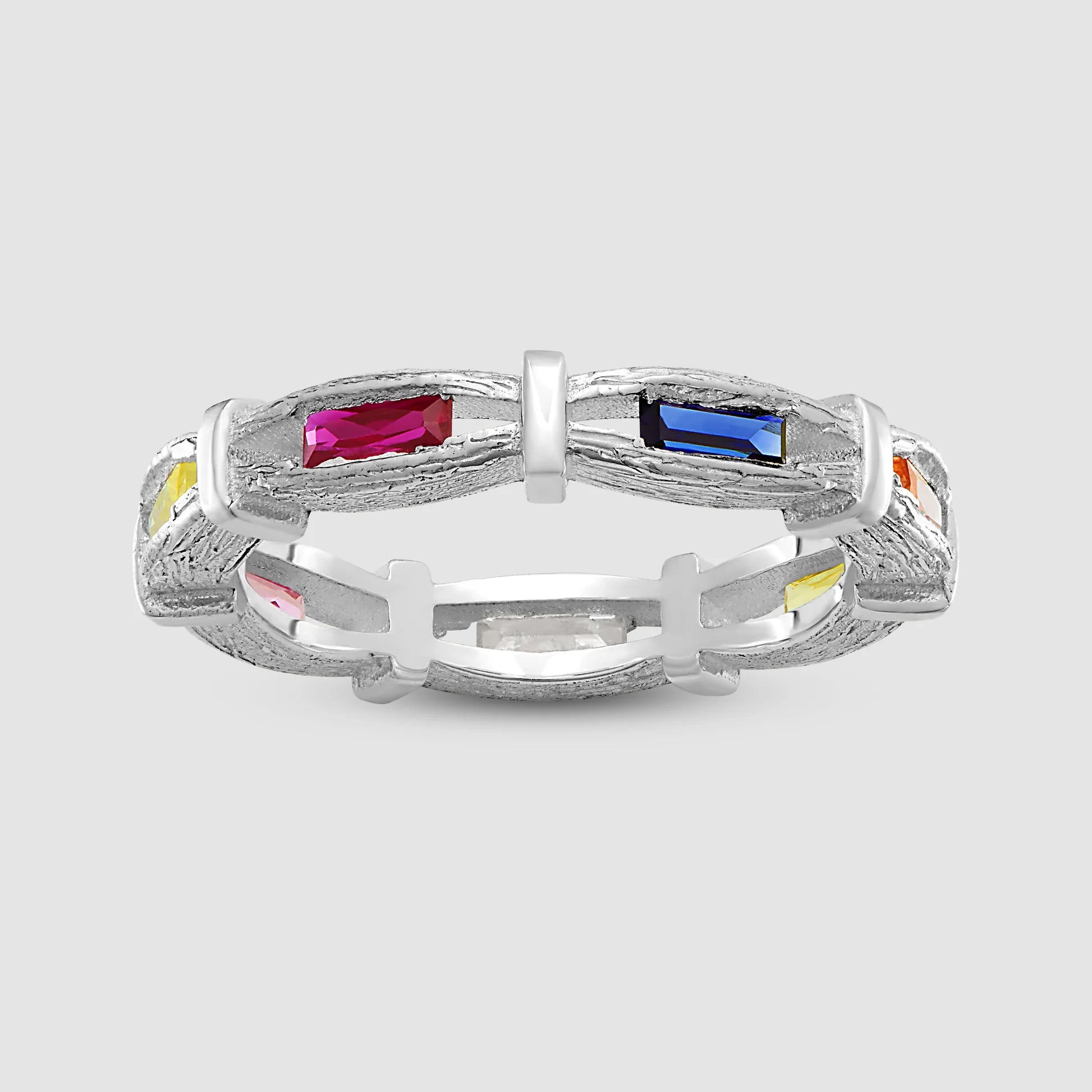 Bound Oak Eternity Ring Silver
