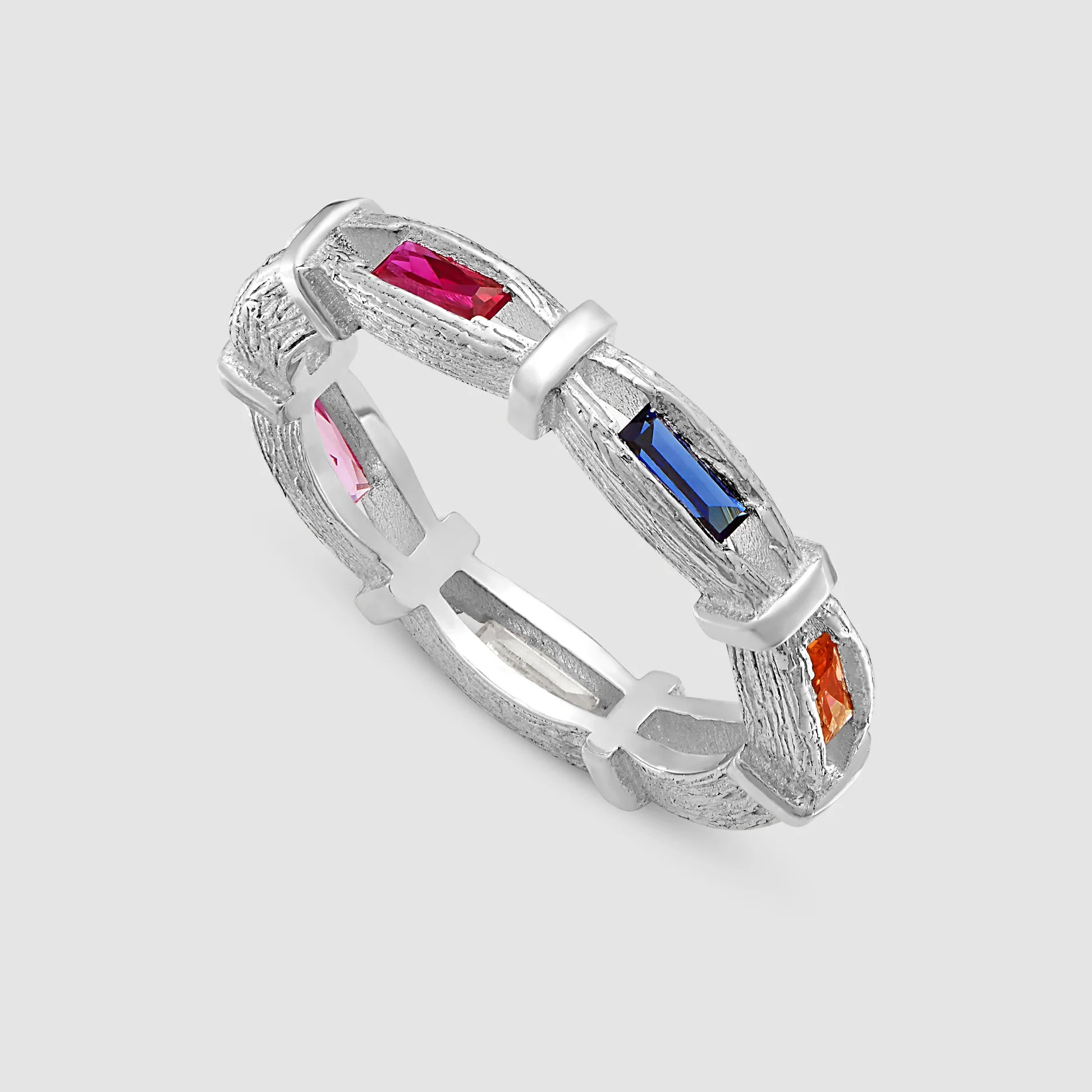 Bound Oak Eternity Ring Silver