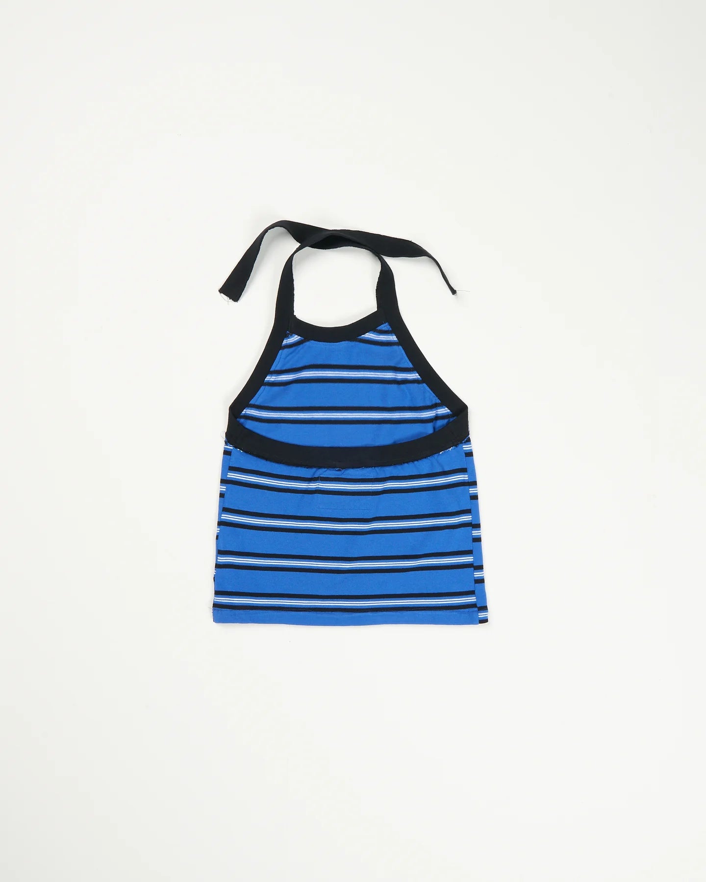 HALTER TOP rib jersey - blue/black/white stripe