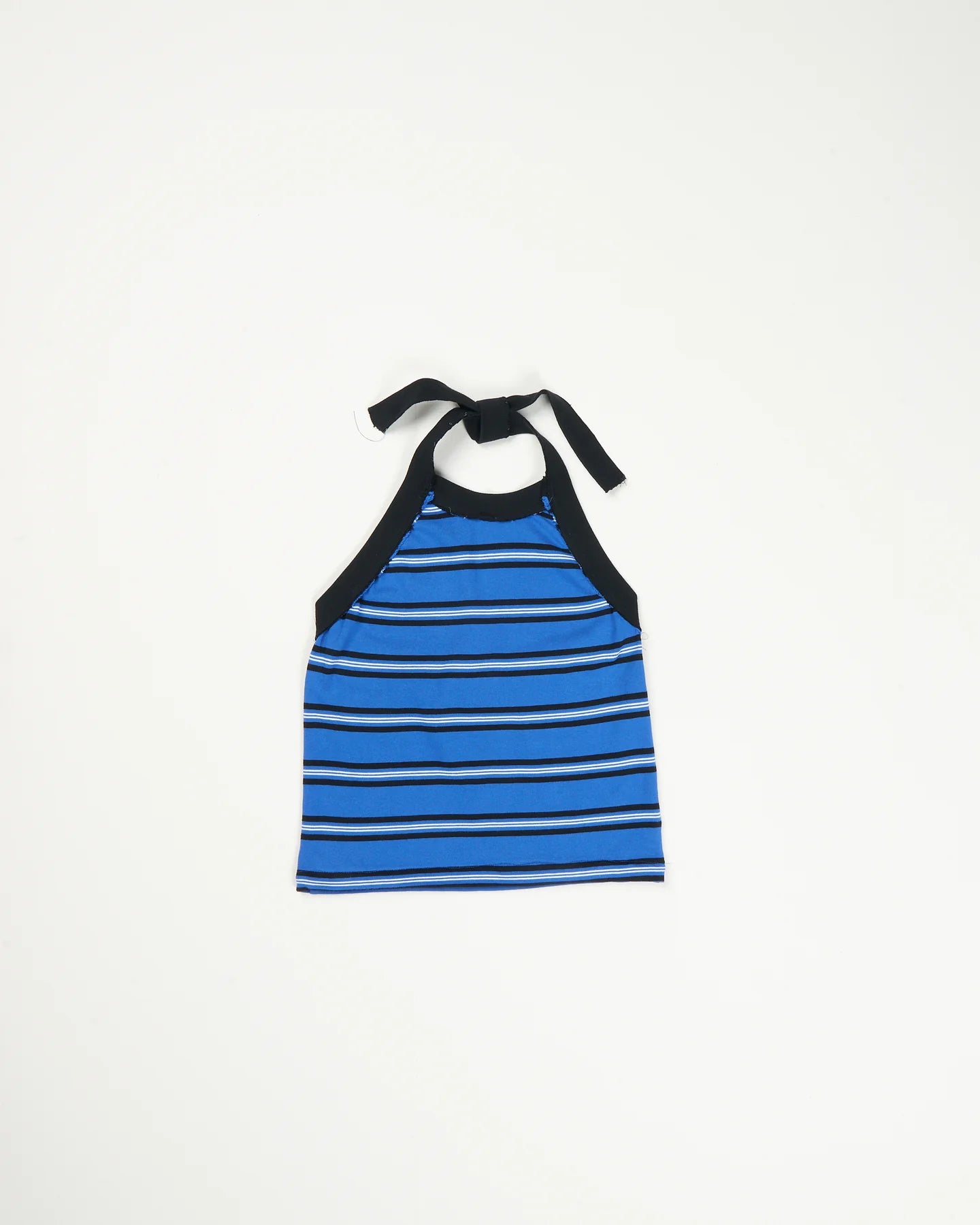 HALTER TOP rib jersey - blue/black/white stripe