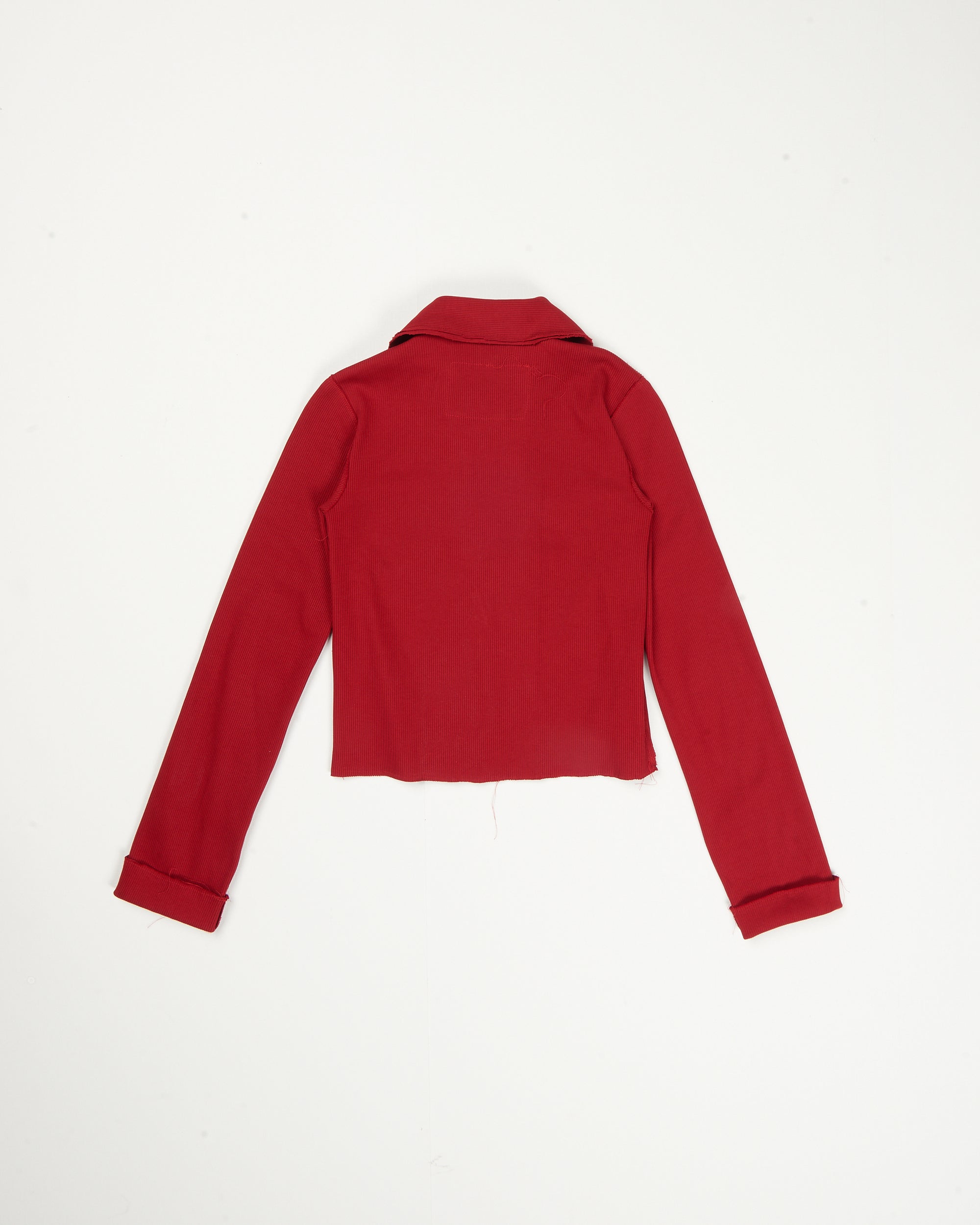 FITTED ZIP CARDIGAN rib jersey - red