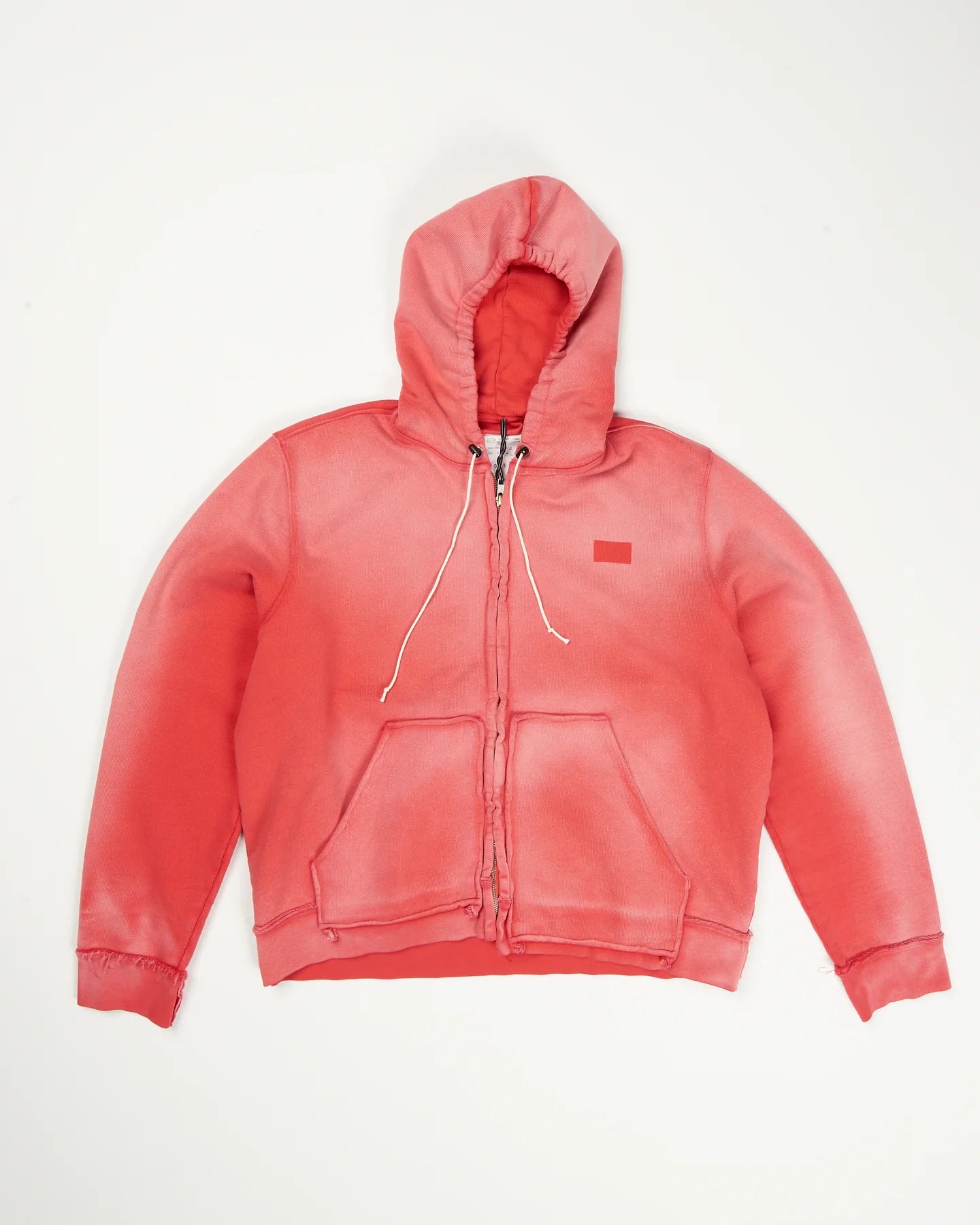 FITTED ZIP HOODIE heavy sweat - red sunfade
