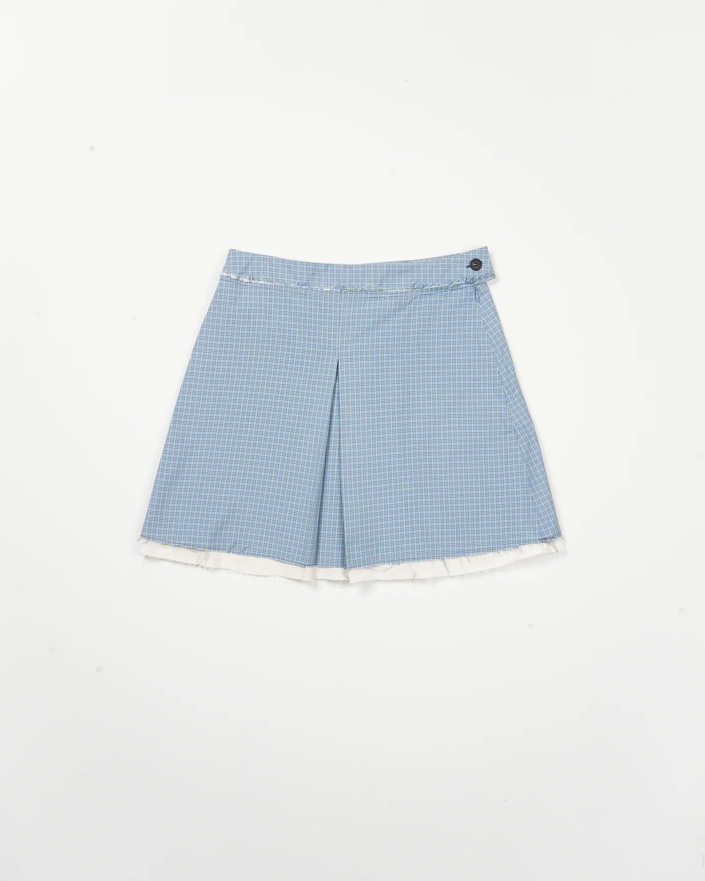 MINI SKIRT poly/cotton check - blue/grey/white check