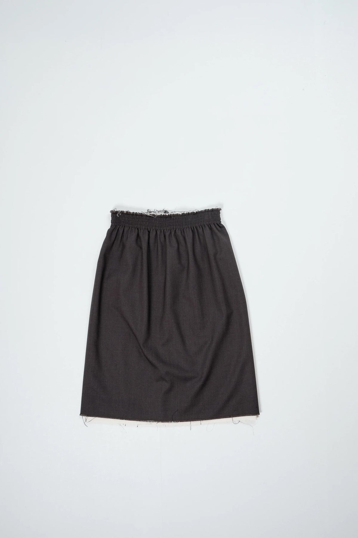 CF.22.07.01.01 GRANDMA SKIRT plain weave wool mud brown