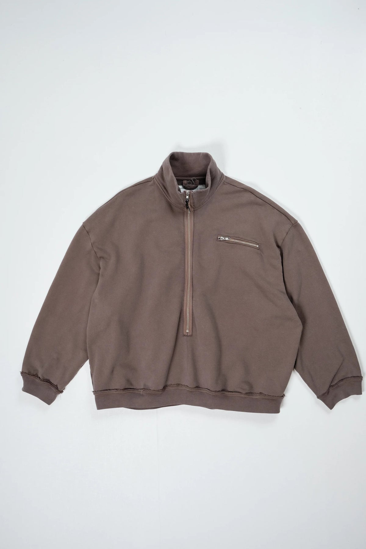 CF.22.02.02.03 HALF-ZIP SWEAT heavy loop-back vintage brown Regular price