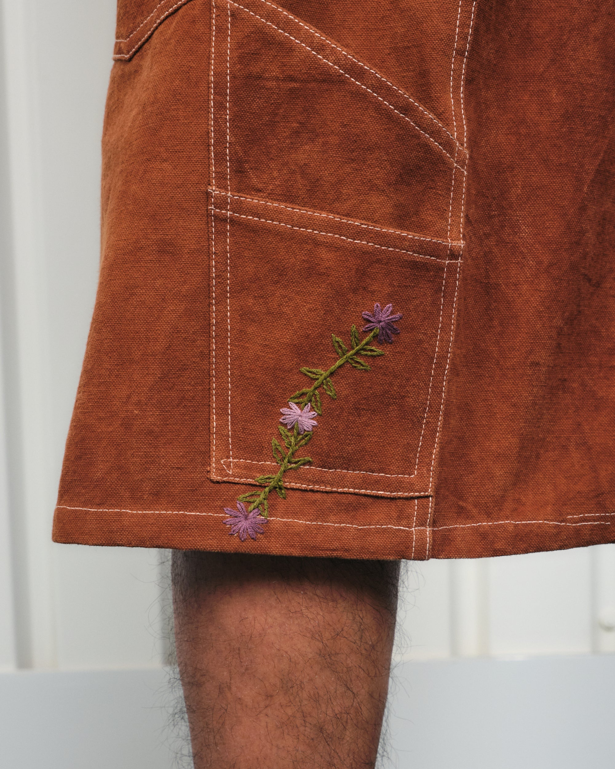 Story mfg. Lush Carpenter Shorts Brown Wonky Wear