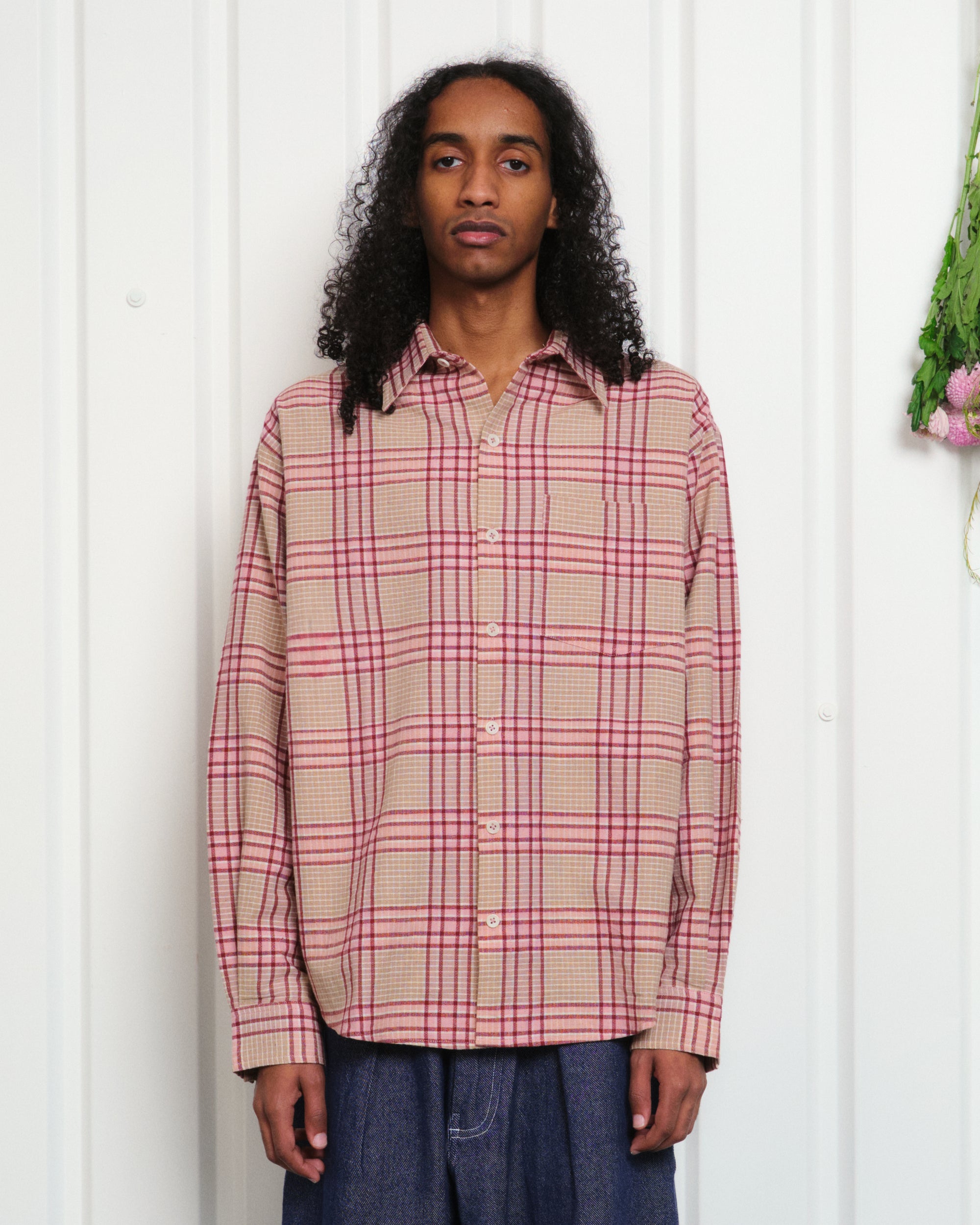 Story mfg. Plane Shirt Flora Check Handloom