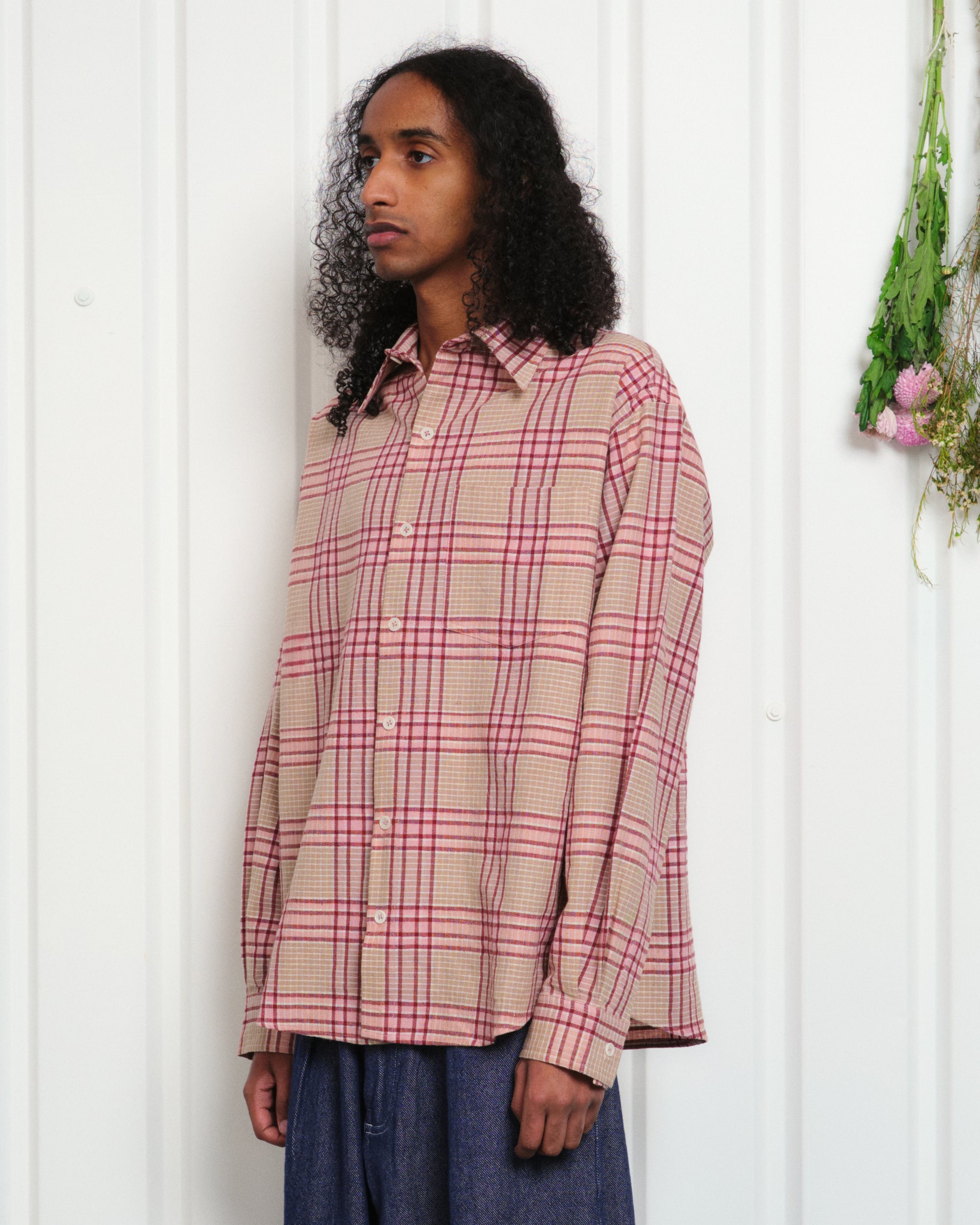 Story mfg. Plane Shirt Flora Check Handloom
