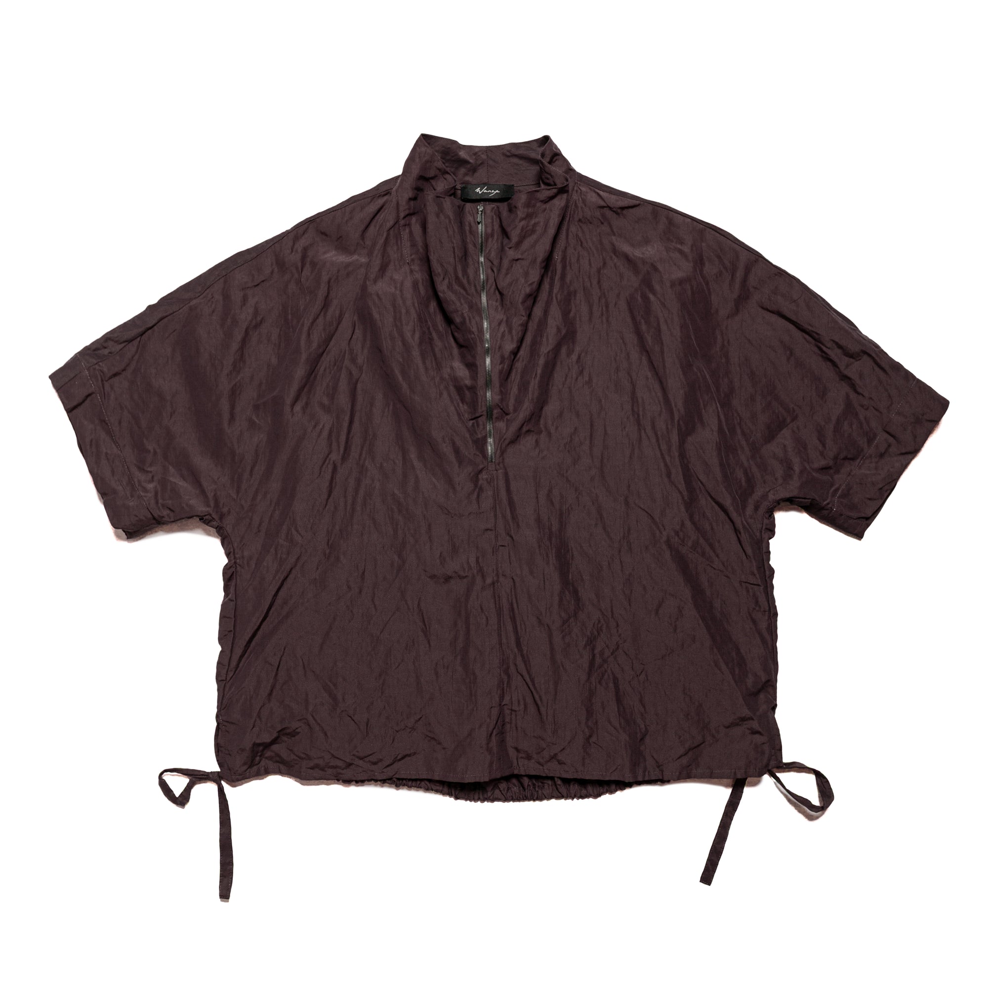 Quarter Zip Bubble Shirt Cotton Nylon Metal Prune