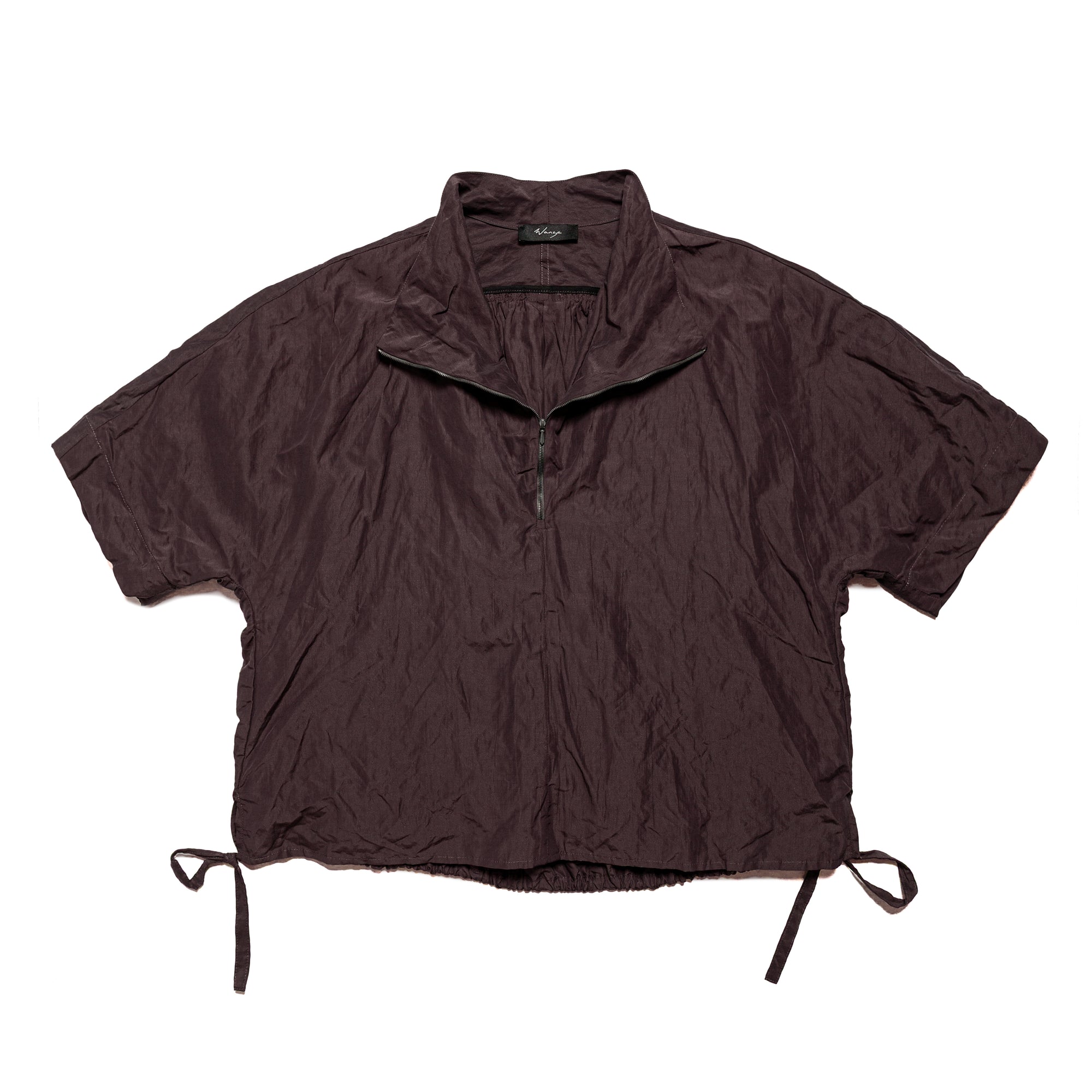 Quarter Zip Bubble Shirt Cotton Nylon Metal Prune