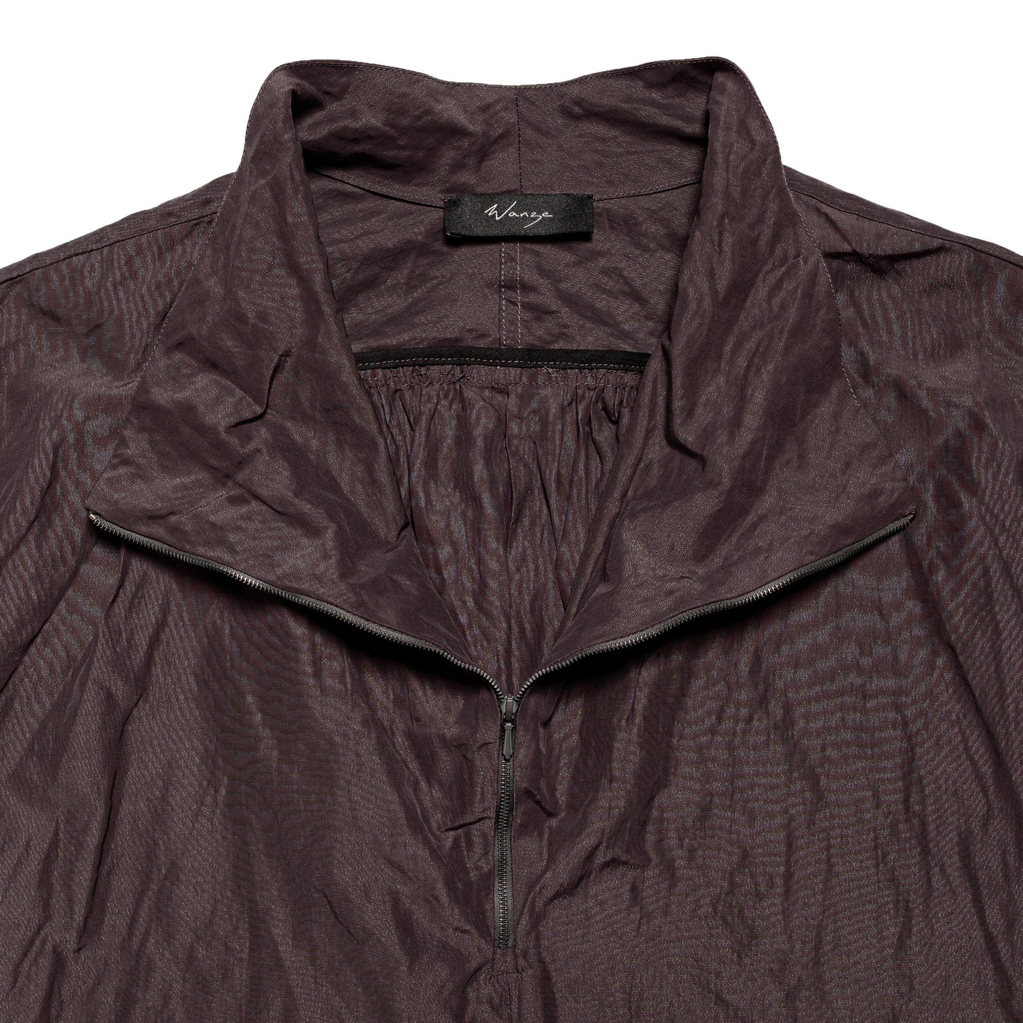 Quarter Zip Bubble Shirt Cotton Nylon Metal Prune
