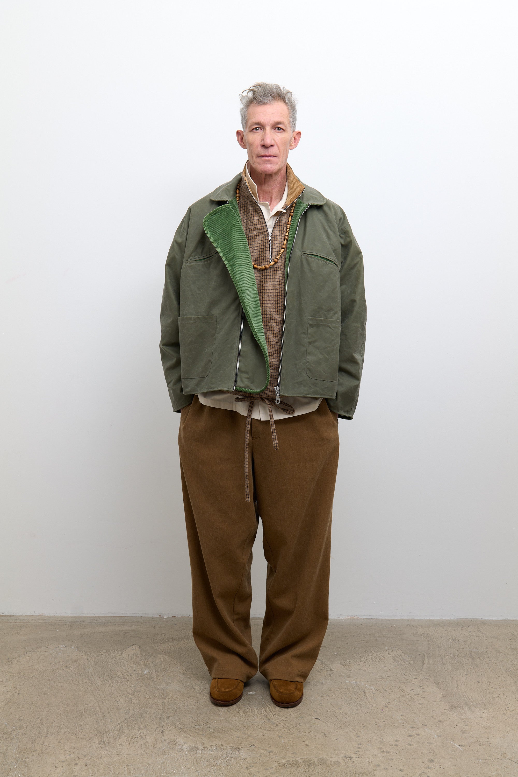 British Waxed Cotton Mens Flying Jacket Sage