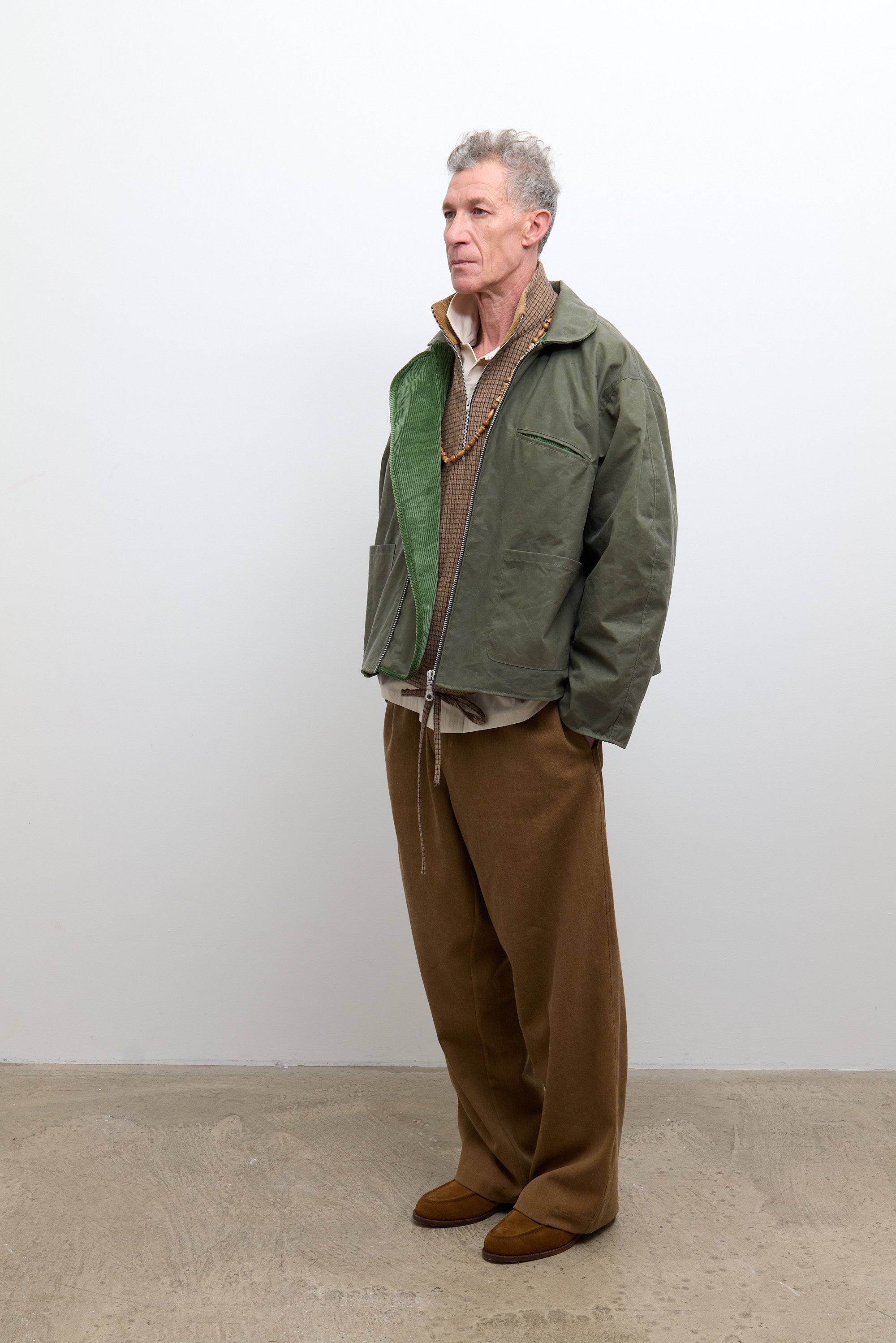 British Waxed Cotton Mens Flying Jacket Sage