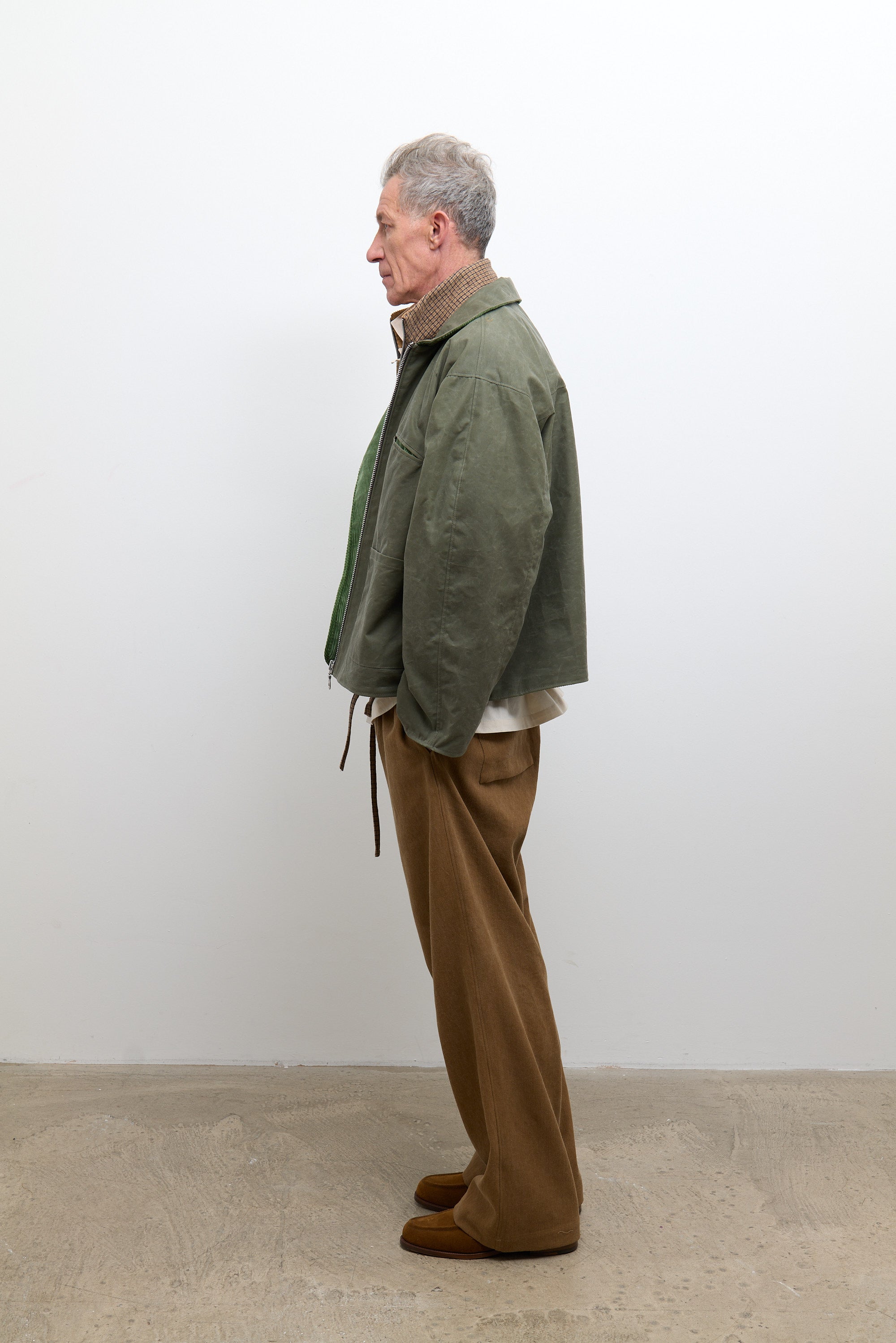 British Waxed Cotton Mens Flying Jacket Sage