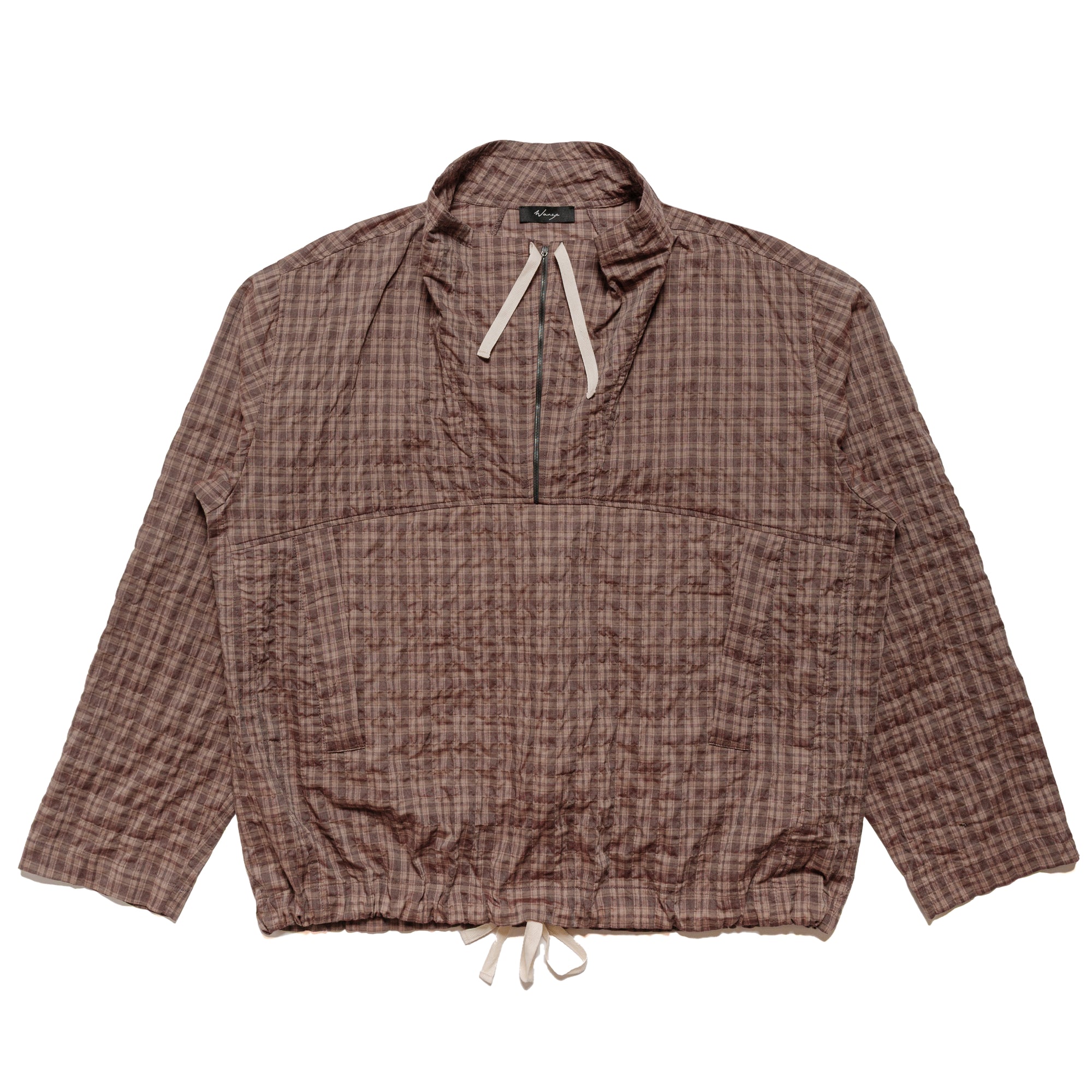 Funnel Neck Zip Anorak Organic Cotton Umber