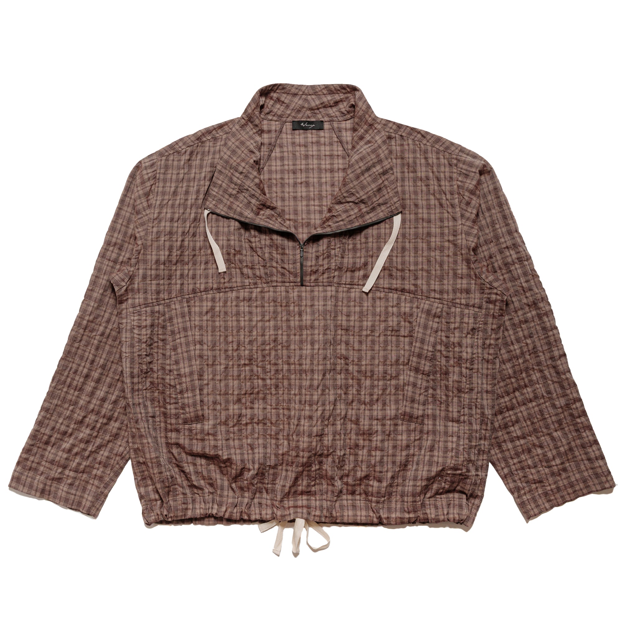 Funnel Neck Zip Anorak Organic Cotton Umber