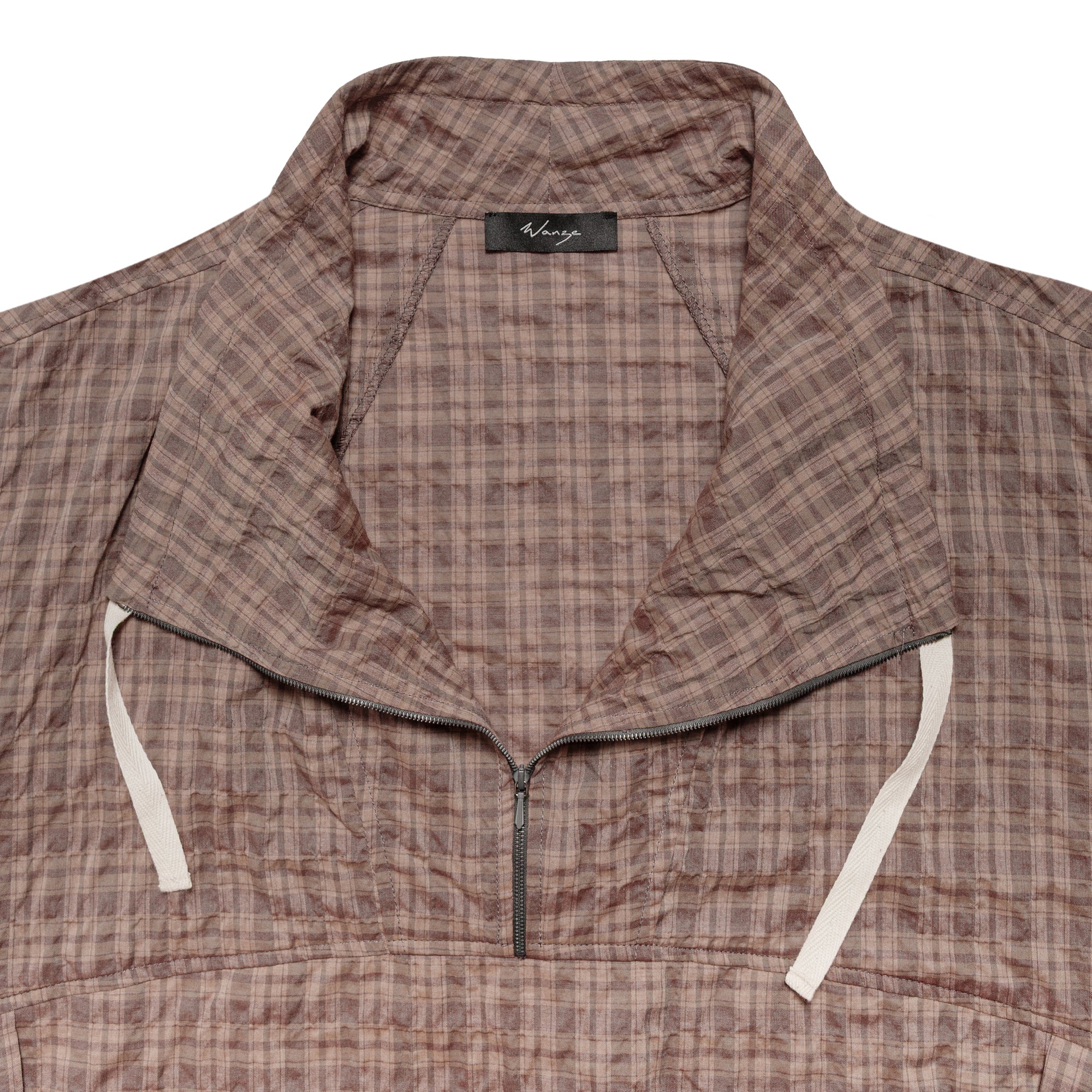 Funnel Neck Zip Anorak Organic Cotton Umber