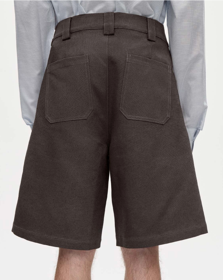 Front Shorts Wool Canvas 067 Rock