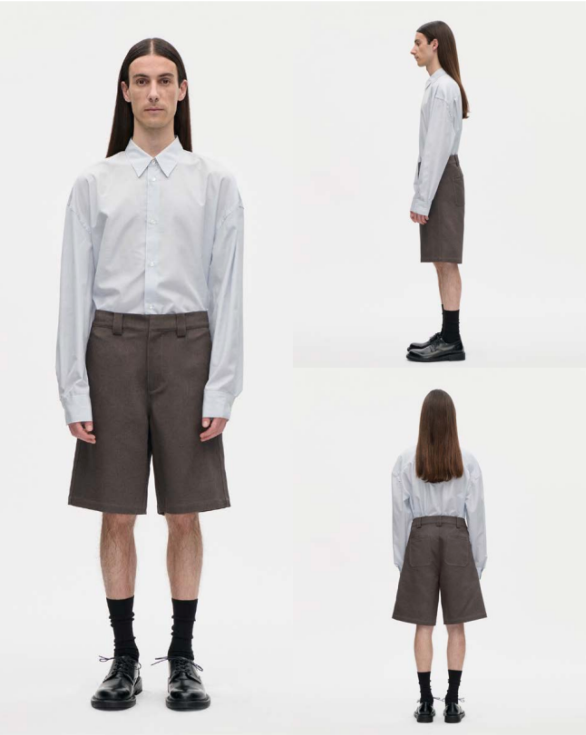 Front Shorts Wool Canvas 067 Rock