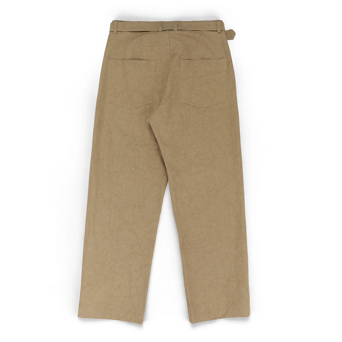 Belted Pant Dense Weave Cotton Flax
