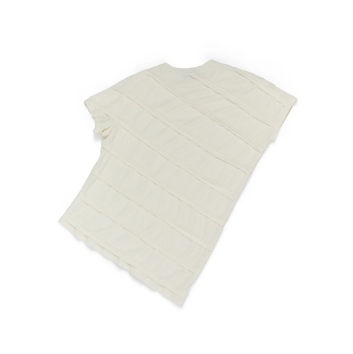 Twisted Jersey Short Sleeve Striped Wool Jersey Ivory