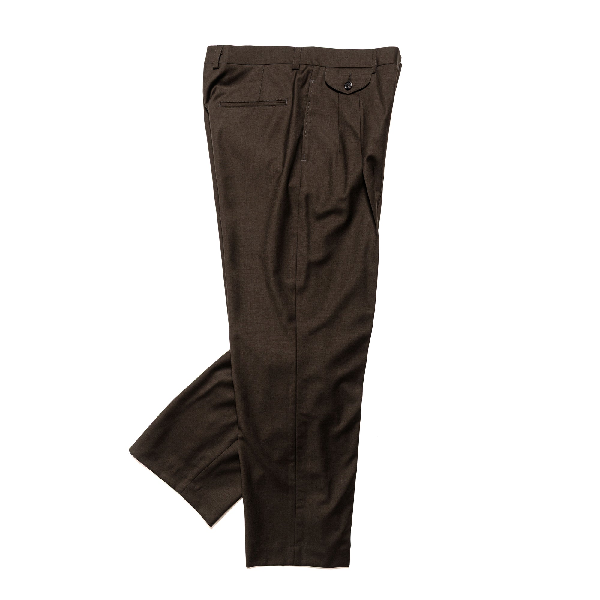 Double Pleated Trouser Merino Wool Mocha