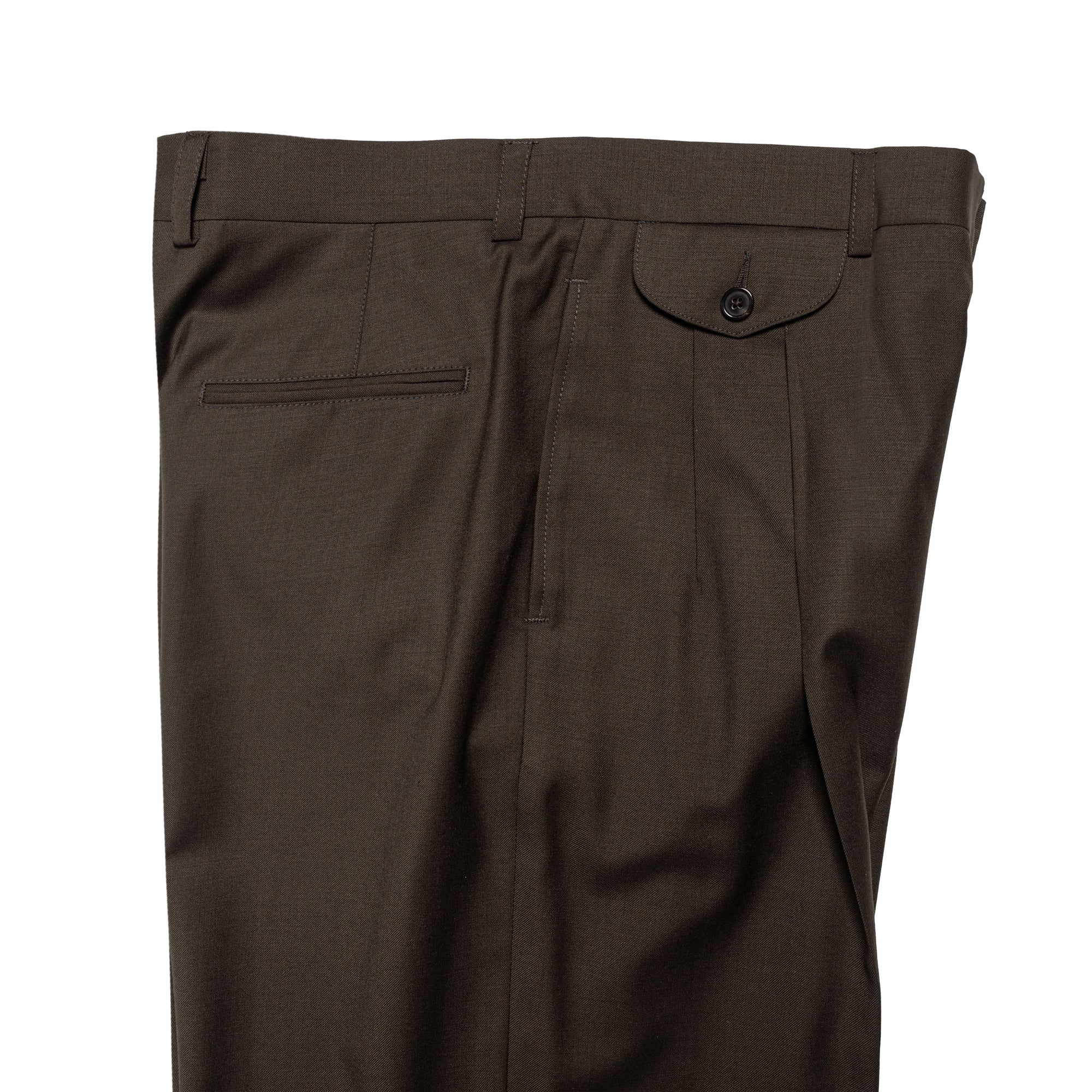 Double Pleated Trouser Merino Wool Mocha