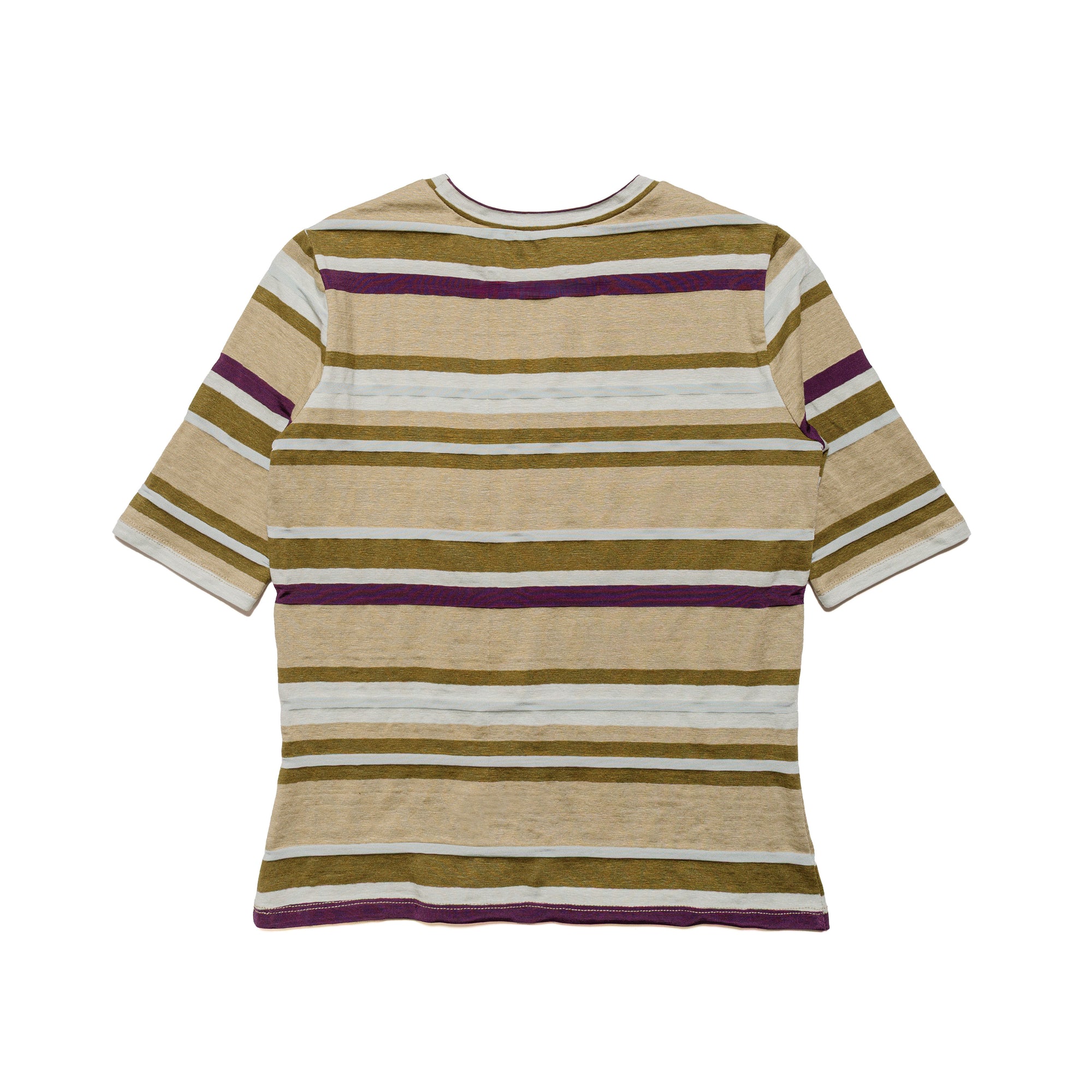 Short Sleeve Jersey Tee Linen Viscose Stripe