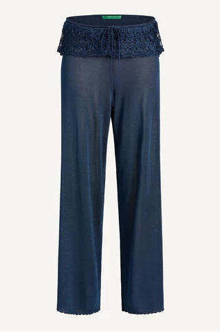 Ash Ruffle Pant True Navy